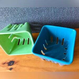 Lot 2 Ceramic Fruit Carton Shape Display Fruits & Vegetables Kitchen Food Safe